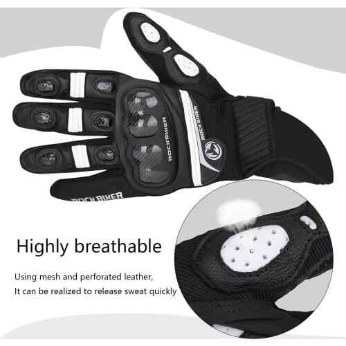 Full Finger Luvas Touch Screen Motorcycle Gloves Leather Men Women Cycling Protective Spring Summer Moto Motorbike