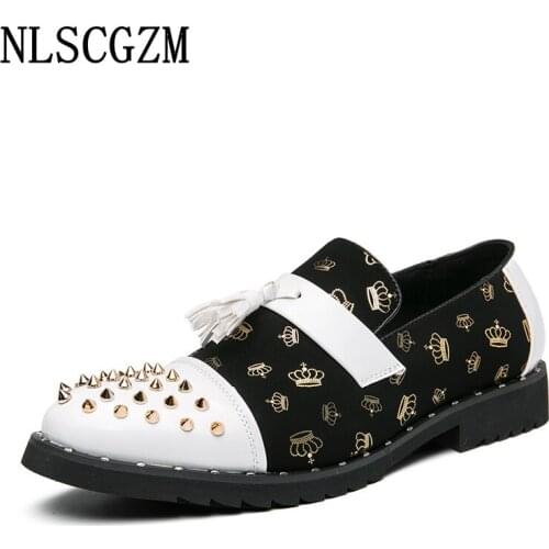 Tassels Men Dress Shoes Loafers Rivets Italian Oxford Shoes for Men Business Suit Coiffeur Formal Shoes Men Office 2021 Zapatos