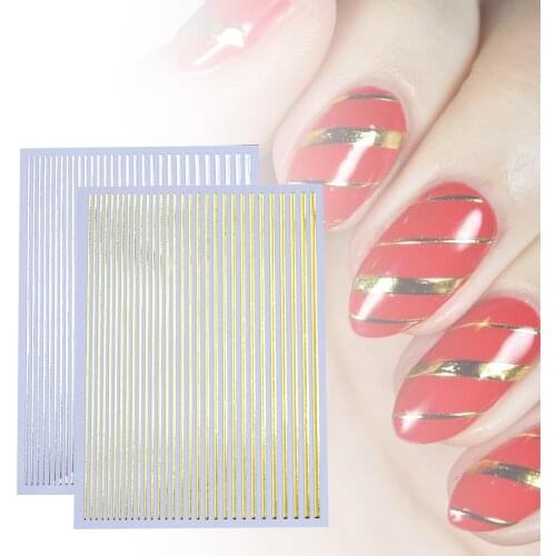 Nail Stickers DIY Manicure 3D Nail Sticker Strip Tape Lines Design Waterproof Adhesive DIY Foil Nail Art Decals Decor for Women