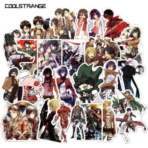 10/39Pcs Japanese Anime Attack On Titan Stickers Toys For Children Motorcycles Skateboards Phones DIY Hand Diaries Pegatinas