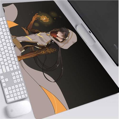 Genshin Impact Zhongli Desktop Mouse Pad PC Gamer Player Comfortable Mouse Pad Large Gaming Mouse Pad Anime Gaming MousePad