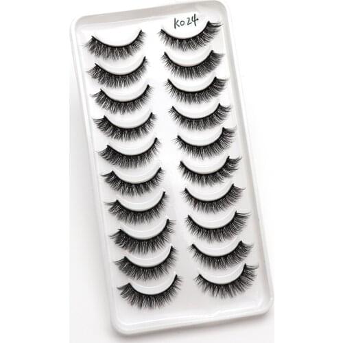 NEW Fluffy Lashes 10 Pairs 3D Handmade Fake Eyelashes Natural Thick Daily Bare Makeup Eyelashes