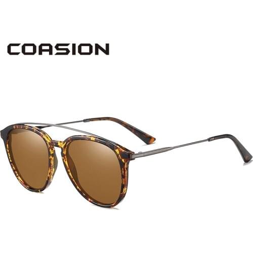 COASION Brand Retro Round Sunglasses Women Polarized Luxury Designer TR90 Frame Sun Glasses Shades for Men lentes de sol CA1536
