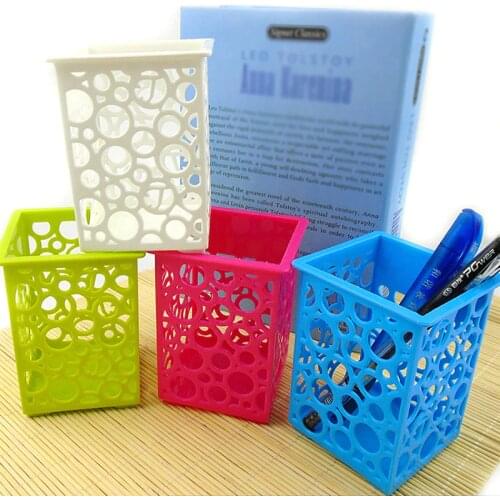 Creative Mini Candy Color Pen Holder Desktop Storage Box Pens case Stationery Office School Supply Special Offer