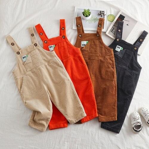 2020 Autumn Toddler Girl Jumpsuits High-quality Corduroy Overalls for Boys Casual Korean Loose Trousers Kids Pants Wholesale