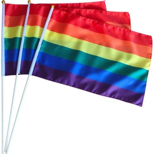 3*5ft Rainbow Flag Six-color Flag Gay LGBT Pride Flag With Pole 2021 Hot Sales Home Decor Accessories