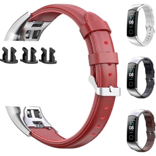 Leather Watch Strap For Huawei Honor Band 4 5 Wristbands Accessories Replacement Sport Strap For Huawei Honor Band 5 4 Bracelet