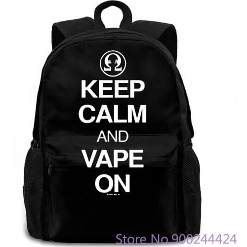 Keep Calm and Vape on adult Style Swag Printed women men backpack laptop travel school adult student