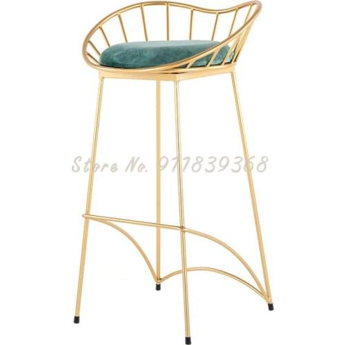 Nordic Net Red Simple Gold Bar Chair Family Back High Stool Bar Stool Front Desk Restaurant Bar Chair