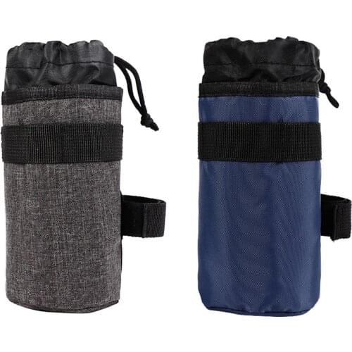 Bike Handlebar Stem Kettle Bag with Sticker Cycling Insulated Water Bottle Pouch Head Suspension Installation Convenient