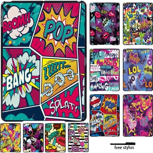 For Apple IPad 5th / 6th / 7th 2019 / 8th 2020 10.2"/ IPad 2 3 4/ Mini 1 2 3 4 5 Graffiti Art Slim Tablet Case + Free Stylus
