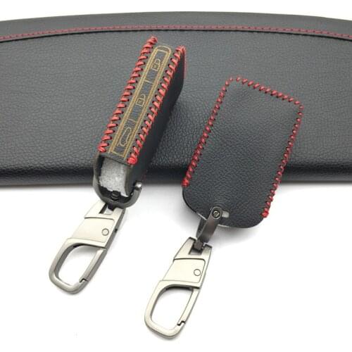 Top Layer Leather Gel Car Key Cover Shell Case Holder for VOLVO XC90 S90 V90 XC40 XC60 2015 -2018 Remote Key Protection Cover