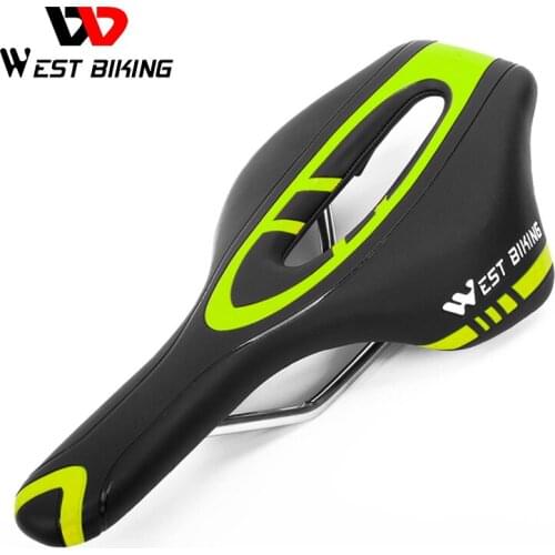 WEST BIKING Bike Saddle Elastic PU Waterproof Cycling Bike Seat Decompression Comfort Ventilation Design MTB Road Bicycle Saddle