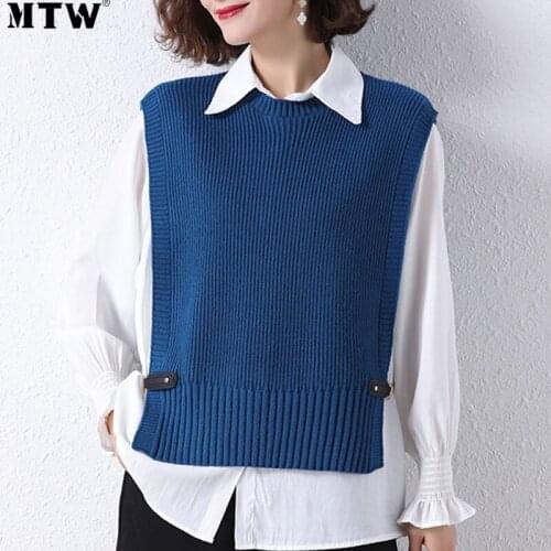 2 Piece Set 2021 Autumn Spring Fashion Lantern Sleeve Women White Shirts Black Knitted Vest Sweater Streetwear