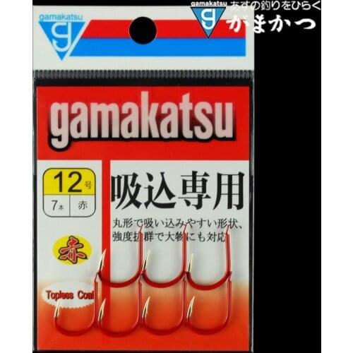 1PCs/package High Quality Japan Gamakatsu Hook Inhalation Dedicated Reddish Round Fishhook Barbed