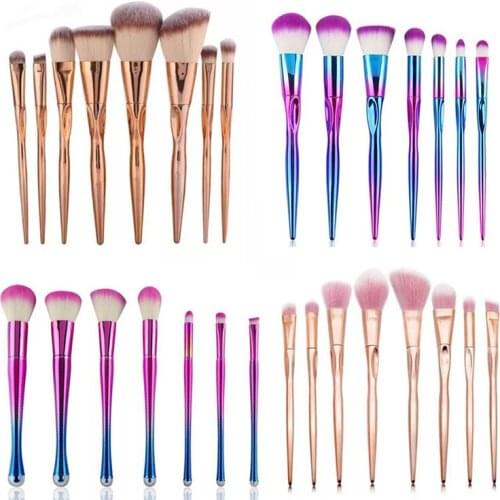 New 10Pcs Eye Makeup Brushes Set Eye Shadow Eyebrow Sculpting Power Brushes Facial Makeup Cosmetic Brush Tools
