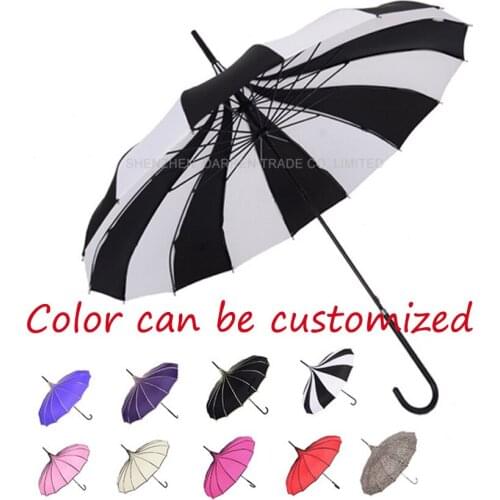 10PC Top Quality Creative Wedding Umbrella Sunny And Rainy Pagoda Umbrella Straight Rod with Color can be customized