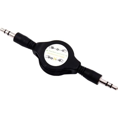 2PCS Retractable Car Aux Cable 3.5mm Male to Male Jack Audio Cable Auxiliary Stereo Extend Cord For Car Samsung Mp3