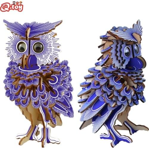 3D wooden puzzle DIY model assembling puzzle desk room office decoration cartoon animal Christmas gift Montessori interaction