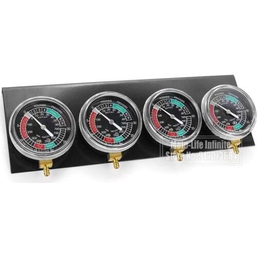 4pcs Motorcycle Carburetor Synchronizer Vacuum Gauges Tool Carb Vacuum Gauge Balancer For Yamaha/Honda/Suzuki Black