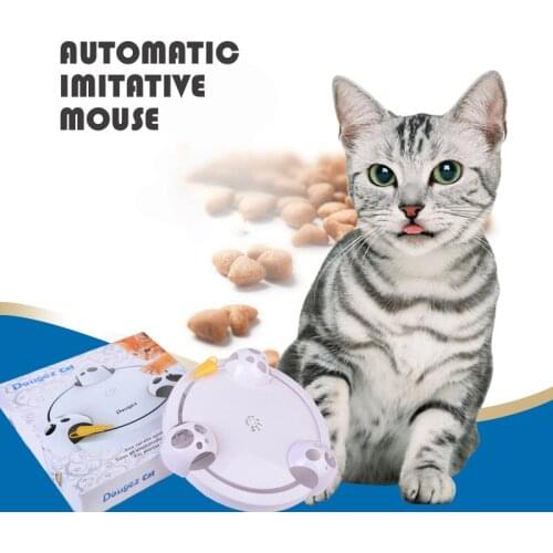 4 Speeds Automatic Cat Toys Electric Smart Imitative Mouse Tail Moving Plastic Interactive Toy for Cat Kitty Automatic Pet Toy