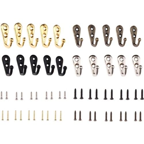 5Pcs Antique Wall Hanger Curved Buckle Horn Lock Clasp Hook Zinc Alloy Door Wall Hooks Hanger Black/Gold/Silver/Bronze