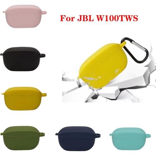 For JBL W100TWS Case Solid color Silicone Protect Earphones Cover for JBL Wave W100 TWS Shockproof hearphone Case for jbl100tws