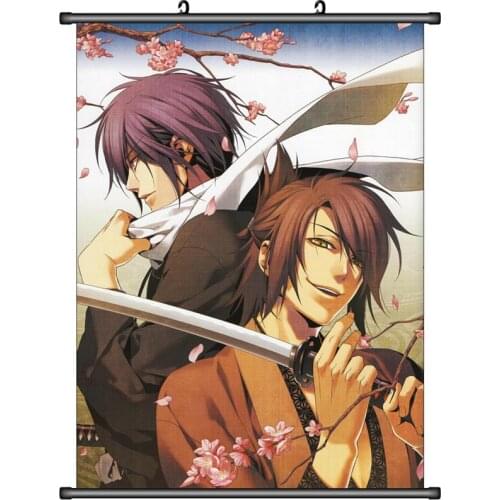 Coscase Japan Anime Decorative Picture Hakuoki Toudou Heisuke & Harada Sanosuke & Yamanami Keisuke Home Decor Wall Scroll Poster