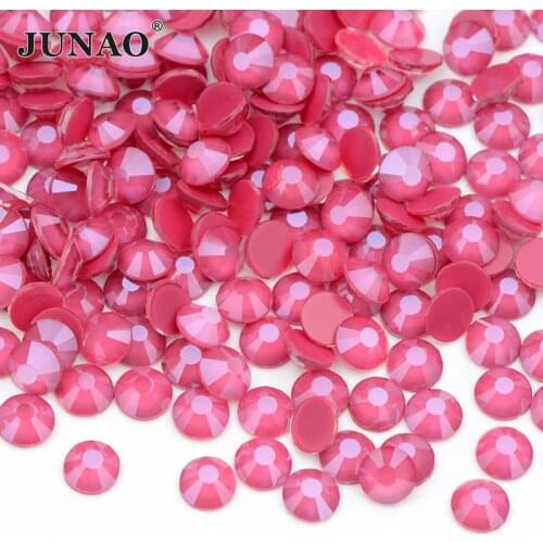 JUNAO SS16 SS20 SS30 Mocca Siam Color Flat Back Glass Rhinestone Non Hot Fix Strass Nail Crystal Stones Dancing Dress Decoration