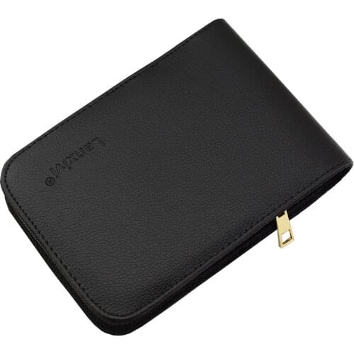 Quality Fountain Pen / Rollerball Pen Bag Pencil Case Available for 12 Pens - Black Leather Pen Holder / Pouch
