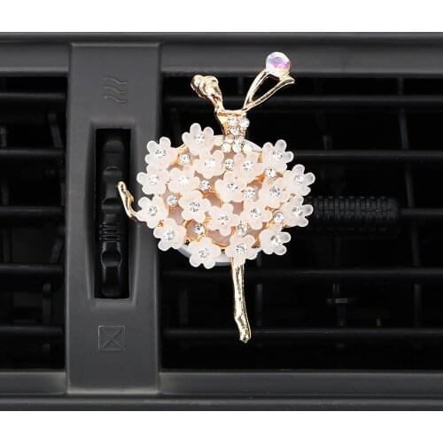 LEEPEE Car Aroma Diffuser Auto Decors Car Air Vent Perfume Diamond Ballet Girl Auto Outlet Air Freshener Solid Fragrance