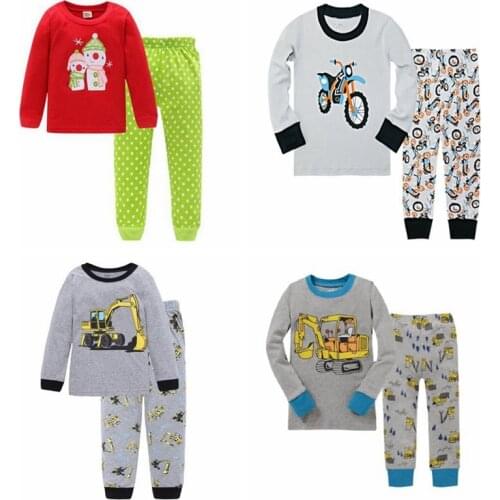 Hot Sell Boys & Girls Pajamas Children Long Sleeve Sleepwear Pyjamas Sets Kids Pijamas Baby Nightwear