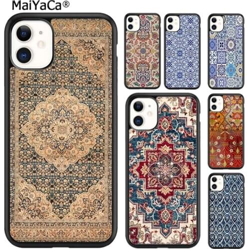 MaiYaCa Moroccan Ancient Floral Tiles Phone Case For iPhone SE 6s 7 8 plus X XR XS 11 12 pro max Samsung Galaxy S8 S9 S10 shell