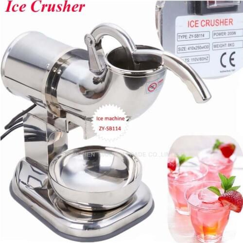 Fashionable Ice Maker Crusher Ice Machine Stainless Steel 110V/220V Popular Ice Cream Making Machine Snow Cone Machine ZY-SB114