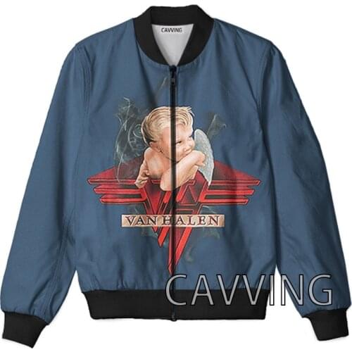 CAVVING 3D Printed Van Halen Band Zipper Bomber Jackets Men Overcoat Mens Coat Zip Up Jackets for Women/Men