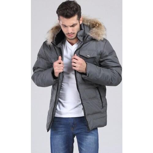 2016 hot parka men Mens down coat winter down jacket White duck down Fur collar