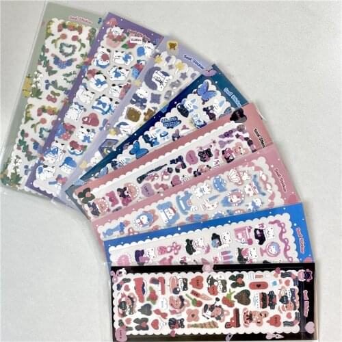 Ins Korean Cartoon Style Cute Animal Sticker Hand Account DIY Deco Collage Material Scrapbooking Diary Album Stationery Stickers