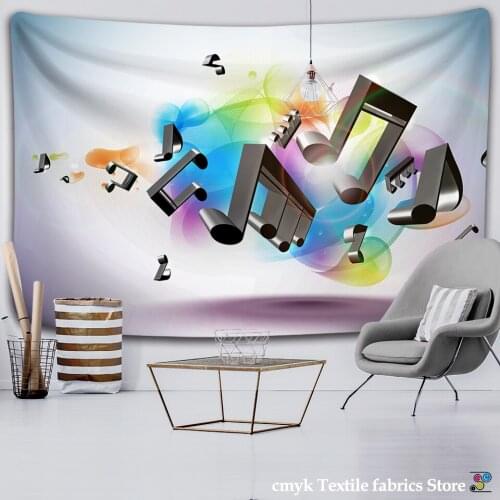 Music Notation Tapestry Living Room Bedroom Wall Hanging Witchcraft Beach Towel Musical Art Background Wall Decorative Blanket