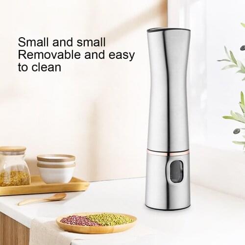 Stainless Steel Pepper Grinder Automatic Mill For Salt Pepper Rice Herbs Spice Creative Ceramic Burr Mills For Kitchen Cooking