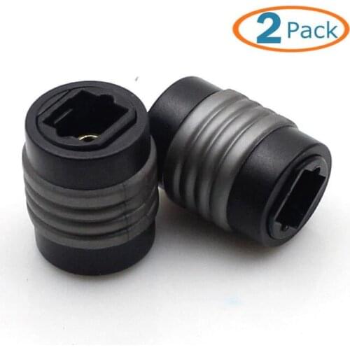 LBSC Female to Female Optical Toslink Digital Audio Extension Cable Coupler Connector Adapter, 2-Pack