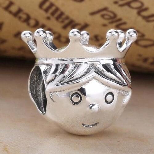 Original Pretty Precious Princess & Prince Beads Fit 925 Sterling Silver Bead Charm Bracelet Bangle DIY Jewelry