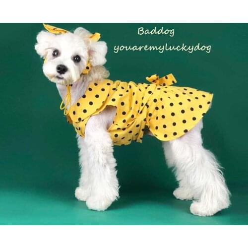 Dog Dresses For Small Dogs Clothes Pet Ropa Perro Dress Para Puppy Designer Summer Skirt Hawaiian Girl Cute Princess Dot Skirts
