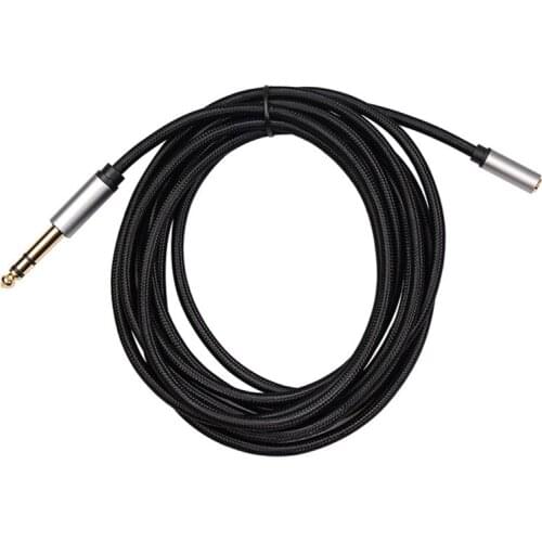 Gold Plated Head Gold Plated Head Made Of Aluminum Housing with Braided Mesh 6.35 Turns on 3.5 Audio Jack