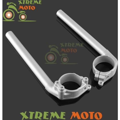 Aluminum Silver Fork Tube Adjustable Handlebars Handle Bar Clipons Clip-on For Yamaha YZF R1 YZF-R1 2004 2005 2006 2007 2008