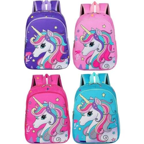 Unicorn Cartoon School Bag Dreamy Candy Color Preschool Backpack Water Resistant Kids Children Toddler Backpack