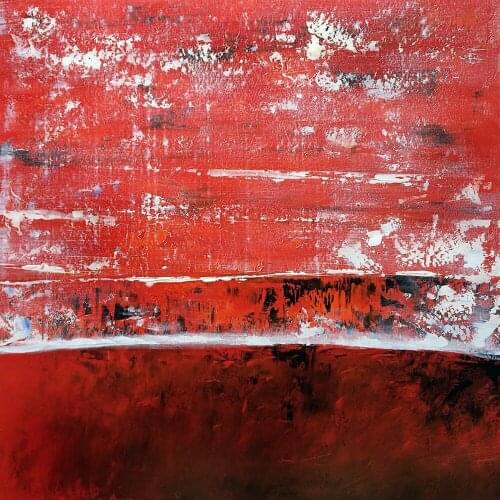 Hand-painted Modern Abstract Art Paintings - Geo Horizon 78, Lisa Carneys Oil Painting Reproductions for Wall Decor Square