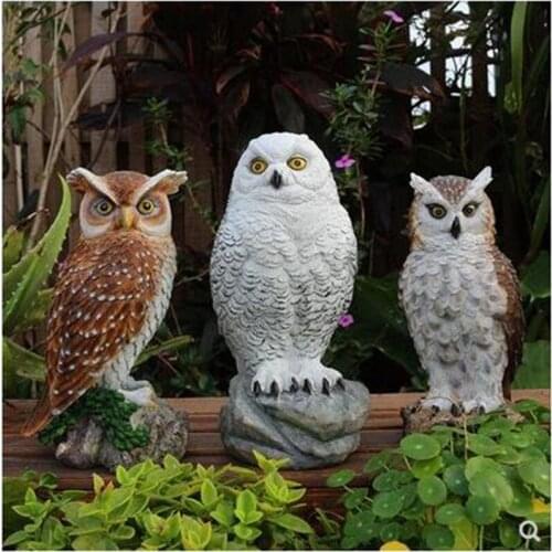 European-style owl statue, garden balcony decoration animal ornaments, home office study desktop decoration gift