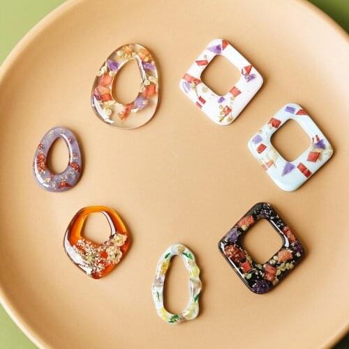 Dried Flower Real Flower UV Epoxy Earrings Pendant Forest Department Retro DIY Hand-made Earrings Accessories Material