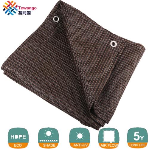 Tewango Brown Coffee Sun Shade Sail UV Block Fabric Canopy Square for Patio Garden Customized Sizes Available 5 Years