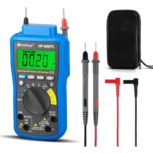 HoldPeak HP-90EPC Multimetro Digital USB Multimeter AC/DC Voltage Current C/F Temperature Tester DMM USB Interface Support PC